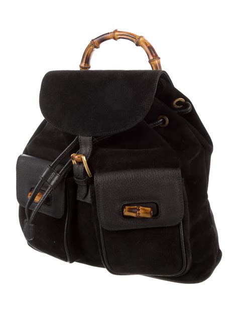 black suede gucci backpack